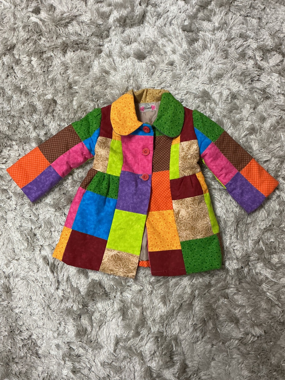 Handmade Colorful Patchwork Kids Jacket - Bright Multi-Color